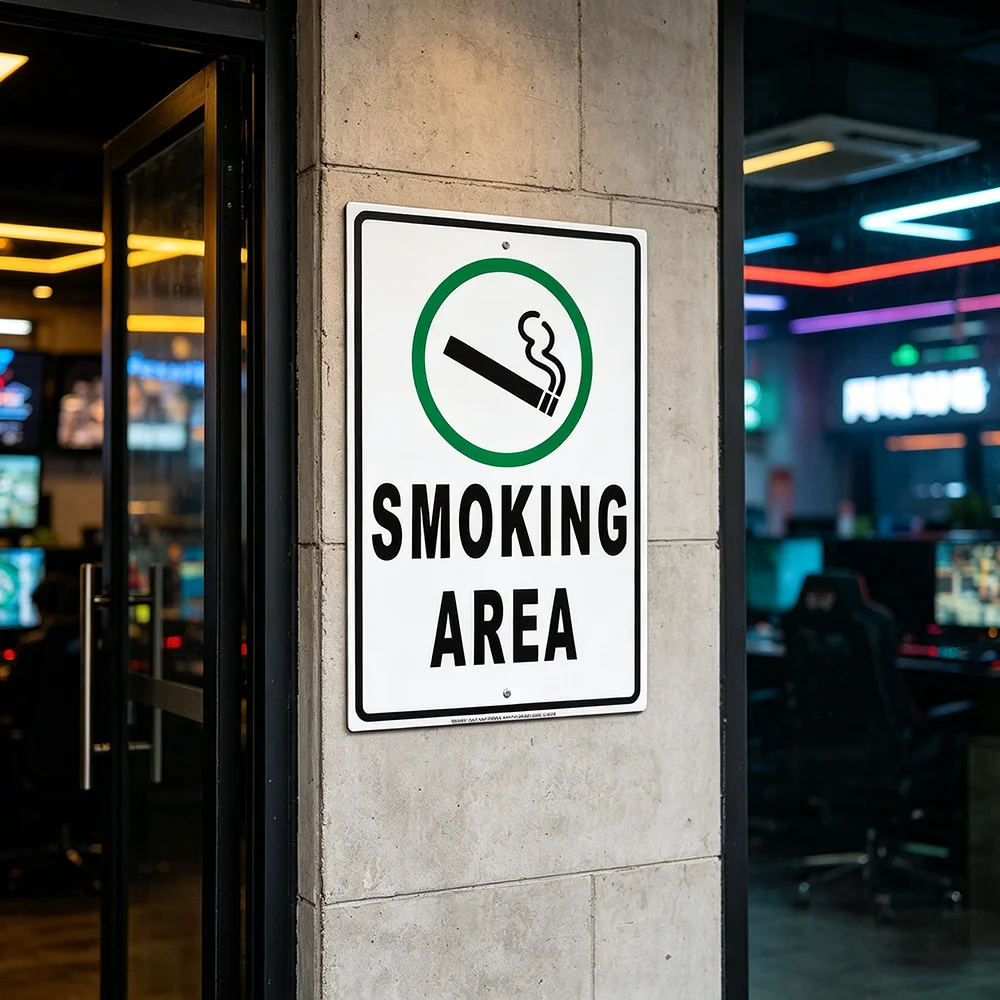 안전 표지판: 이 구역에서는 흡연 및 전자담배 사용이  - Vaping Store 리뷰 및 가격