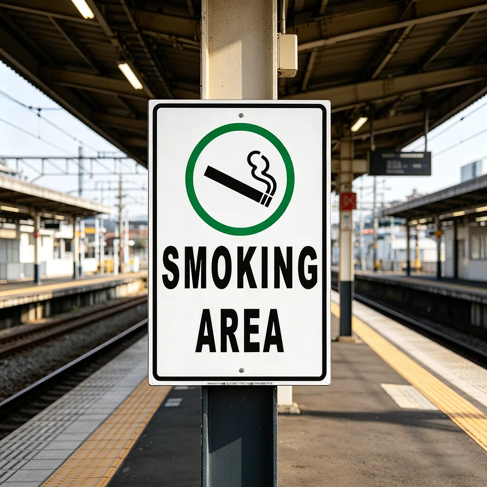 안전 표지판: 이 구역에서는 흡연 및 전자담배 사용이  - Vaping Store 리뷰 및 가격